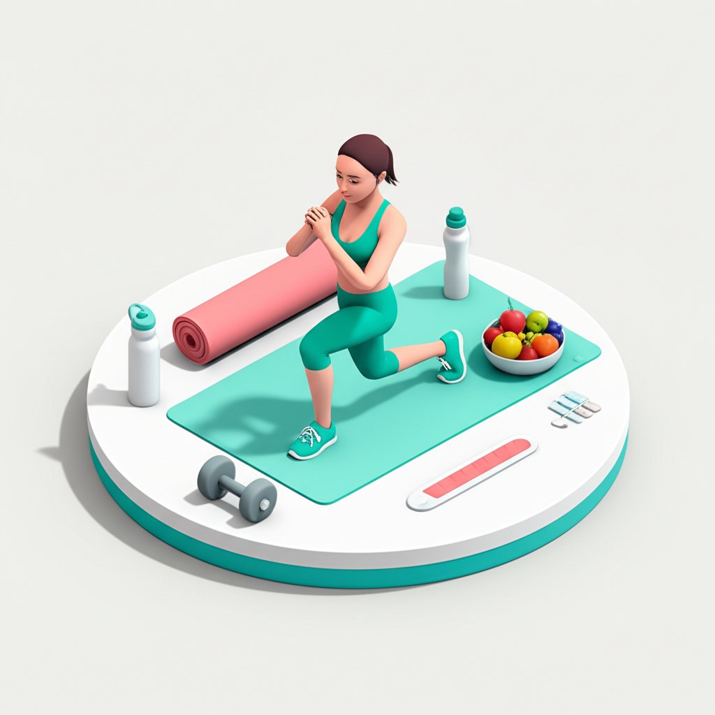 Motivated woman exercising, fueling her fitness journey ahead.