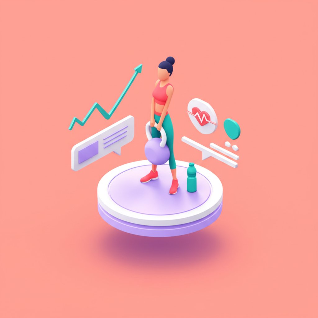 Motivated woman boosts female fitness for stronger, empowering workouts.