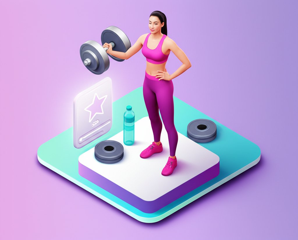 Empowered woman lifting weights, finding inner strength and personal power at the gym.