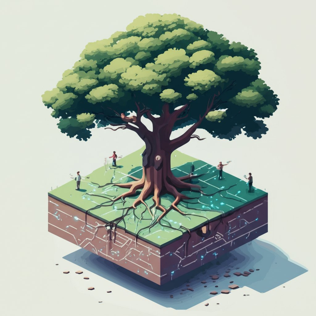 Abstract image: Indomitable mind where dedication takes deep root, fostering resilience and growth.