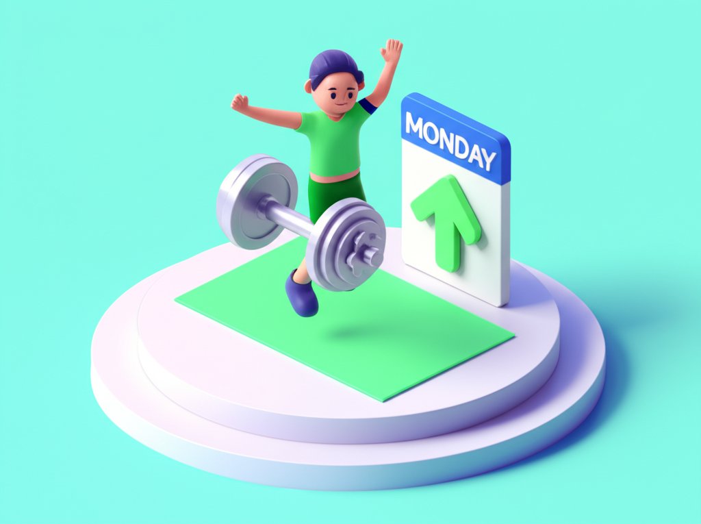 Monday fitness motivation: Energetic individual exercising, ready to start the week strong.